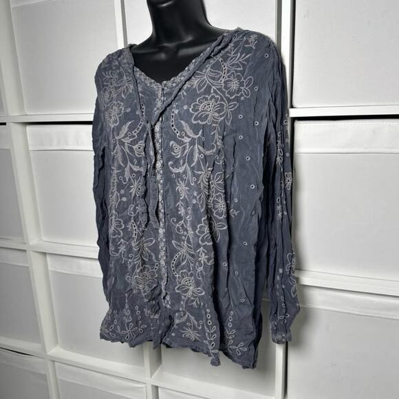 Johnny Was Long Sleeve Embroidered Blouse - Picture 2 of 4
